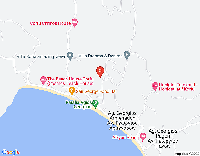 Ferienwohnung Myrto nur 300m vom Sandstrand entfernt in Agios Georgios Pagi map image