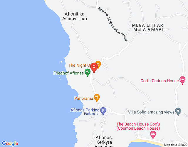 Villa Afionas mit Pool und Meerblick – 3 Minuten vom Strand map image