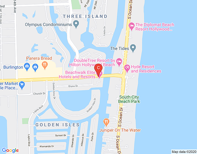 Incredible Bay View 3 Bed Private Floor Apt 1101 @ BW Resort Miami FL map image