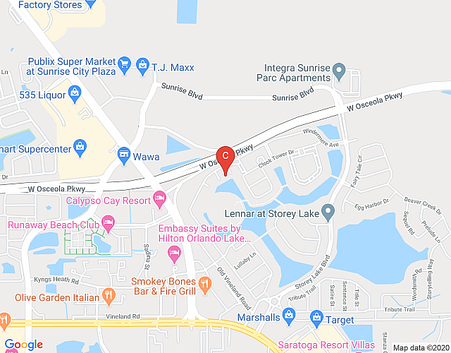 DISINFECTED! Storey Lake 4 Bedrooms near Disney in Orlando FL 4819 map image