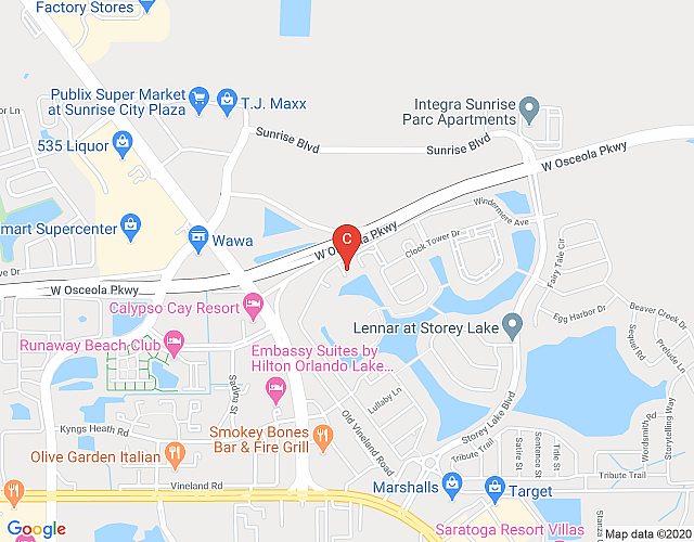 Storey Lake 4 Bedrooms near Disney Orlando FL 3079 map image