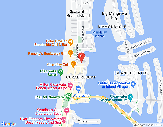 Stunning Beach Front 3 Bd Apartment @ Clearwater Belle Harbor 401 map image