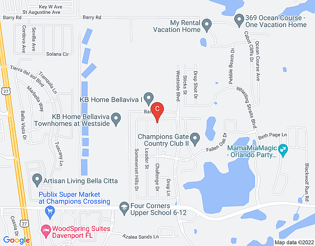 Family Friendly 4 Bedrooms Close to Disney at Champions Gate Resort 958 map image
